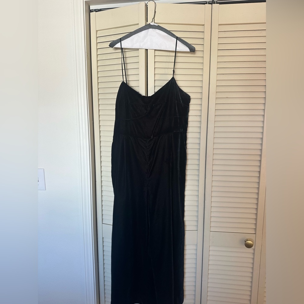 J Crew Black Velvet Full Length Jumper